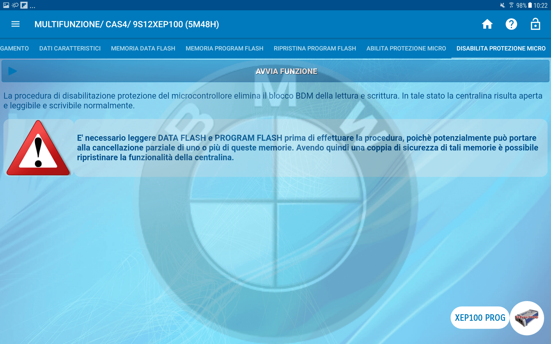 Procedura manuale di disabilitazione BDM Procedura manuale di disabilitazione BDM