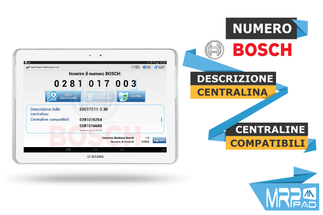 MRPPad versione 1.80 descrizione numero Bosch